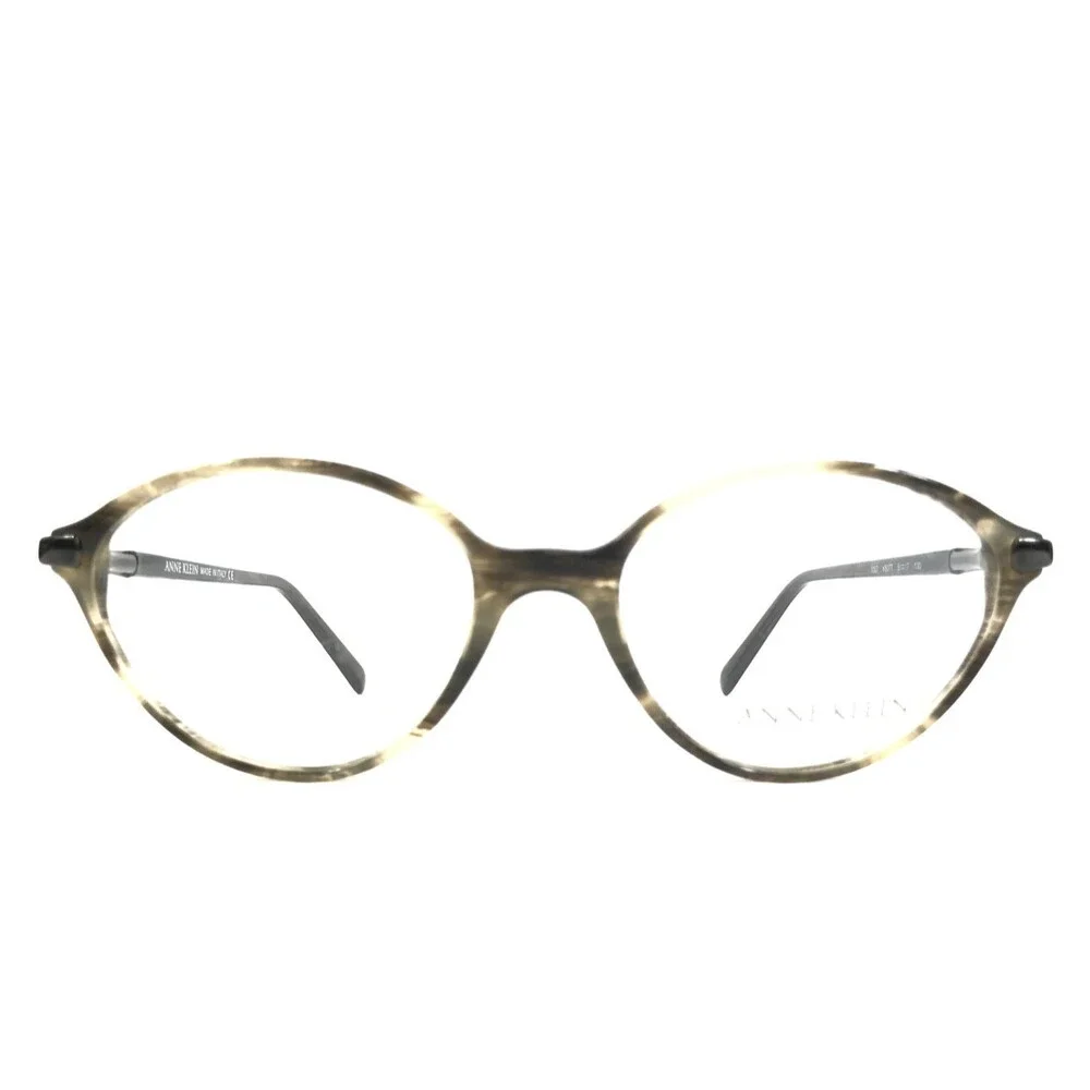 Anne Klein Eyeglasses Frames K5077 1007 Brown Gray Oval Full Rim 51-17-130